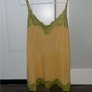 Lanebryant Bright Yellow and Green Tank-Top 💛 SIZE 18/20